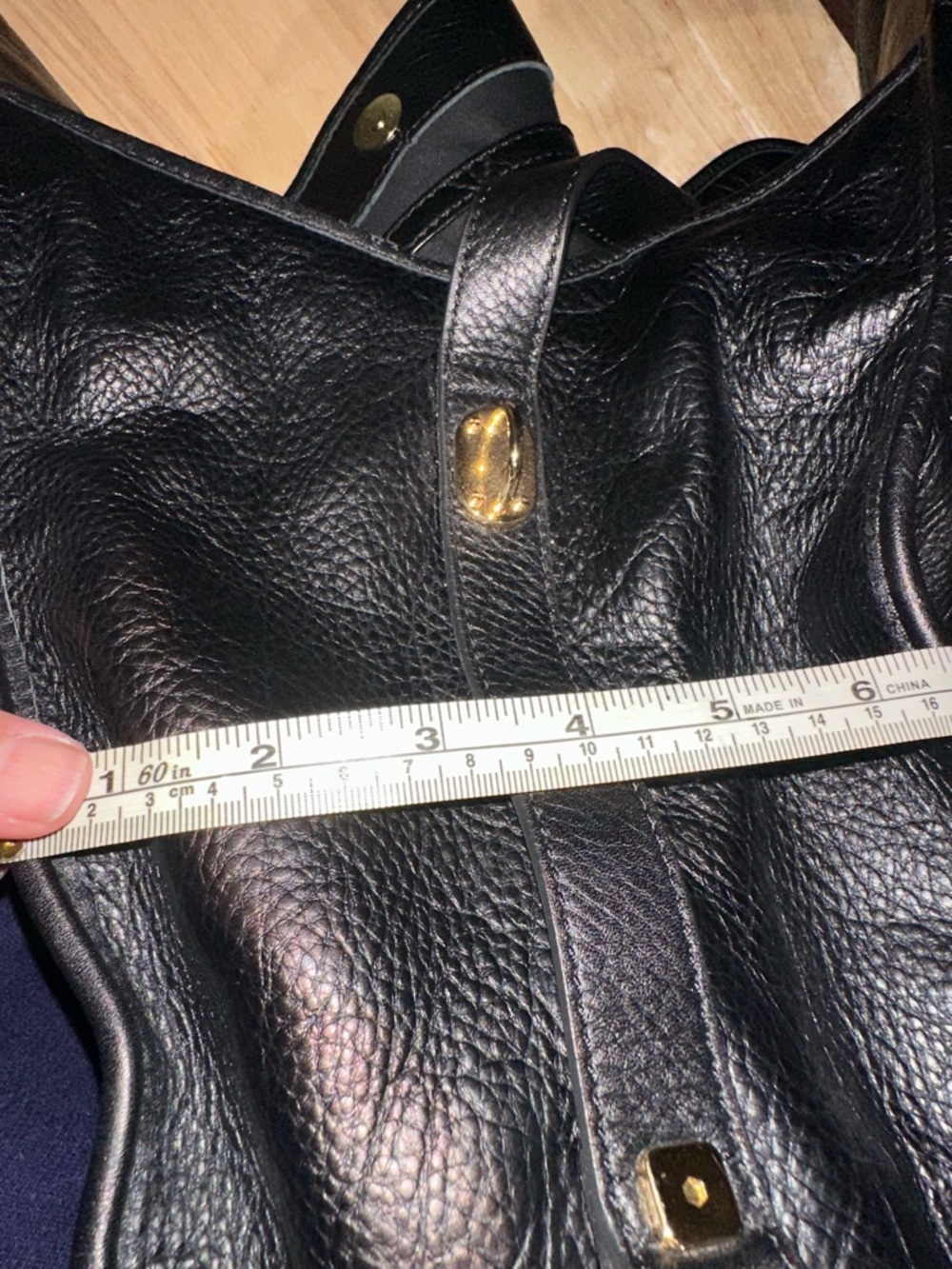 Rachel Zoe Black Leather Hobo Bag with Gold Accents - Picture 14 of 14